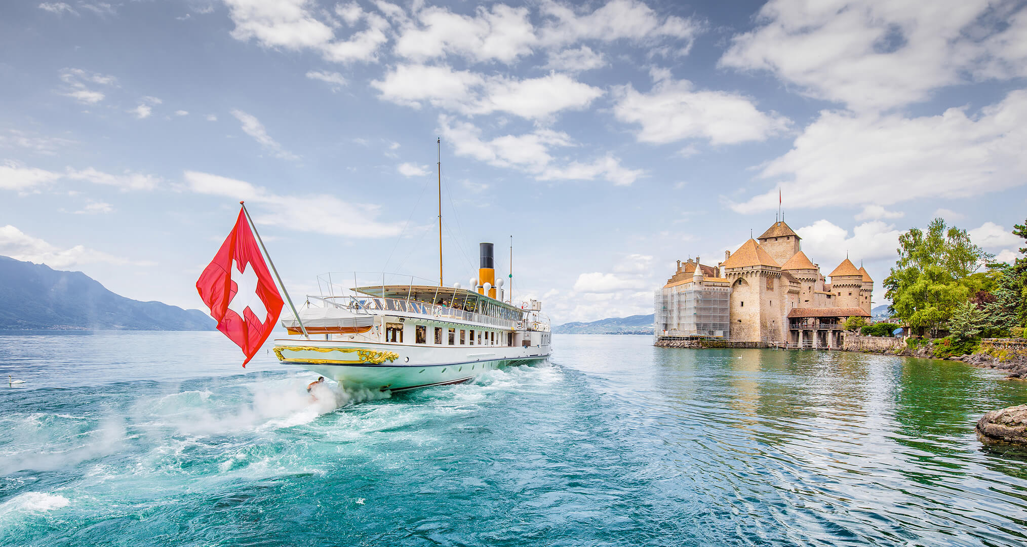 Ferry in Leman Lake Geneva